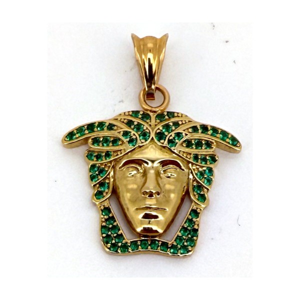 Medalla medusa circonitas de oro 18k